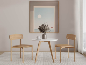 Modern Teak Wood Living Room <b>Chair</b> Solid Back <b>Stackable</b> Scandinavian Design Home Furniture - Product Image 2
