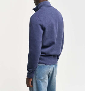 Offre Spéciale nouveau sweat à la mode impression personnalisée Logo Streetwear 100% coton lavé à l'acide Style libre hommes demi sweat-shirt zippé - Product Image 5