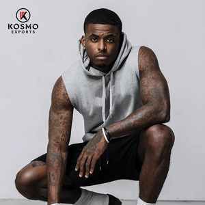 <b>Sleeveless</b> <b>Hoodies</b> tank Top <b>Men's</b> t Shirt Polyester Gym Shirt Hood Muscle <b>Men</b> Vest Gym Wear Workout Sport Vest - Product Image 2