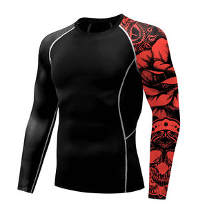 Camiseta de Compresión MMA Personalizada OEM, Moderna, de Manga Corta, con Logotipo de Surf, para MMA y BJJ - Product Image 1