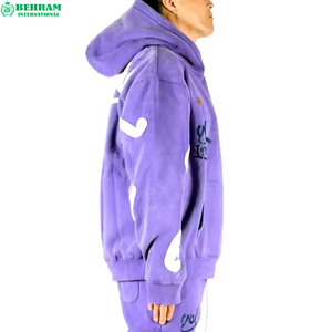 Sweat-shirts à capuche personnalisés 2026 en coton 100% de haute qualité, effet délavé, en molleton ou tissu éponge français, imprimés numériquement, écologiques, avec logo thermique - Product Image 2