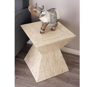 Mesa Auxiliar Moderna Cuadrada de Nácar Hecha a Mano por ARTISAN CRAFT, Duradera, con Color/Diseño/Tamaño Personalizables para Oficina en Casa - Product Image 1