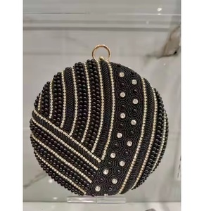 Exquisito bolso de noche bordado de lujo hecho a mano de forma redonda a la moda para Bodas de élite - Product Image 1