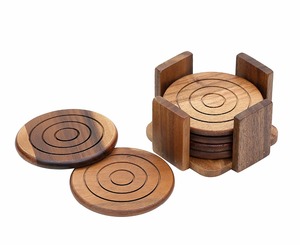 Posavasos de Madera Redondos y Cuadrados, Modernos, Antideslizantes, Accesorios de Decoración para Mesa - Product Image 3