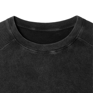 Sweat-shirt à col rond en éponge biologique pour homme Pull en coton chanvre effet délavé à l'acide Street Wear personnalisé Design brodé 100% coton - Product Image 3