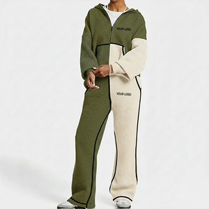 Conjunto Deportivo de 2 Piezas para Mujer, Estilo Casual de Invierno 2025, Corte Regular, Bloques de Color, Logotipo Bordado Personalizado, Ropa Deportiva Urbana - Product Image 4