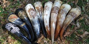 Viking Drinking Horn <b>Stand</b> Natural Color American Style Party Use Light Weight Super Quality Accept Custom Logo - Product Image 5