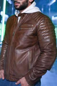 Veste en cuir véritable Nouveau 2024 Veste en peau d'agneau ou en cuir synthétique 2024 Unisexe Plus Size Customised Logo Leather Biker Jacket - Product Image 5