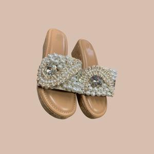 Sandalias de Perlas para Mujer - Sandalias Marrones Cómodas para Exteriores para Todas las Temporadas - Product Image 4