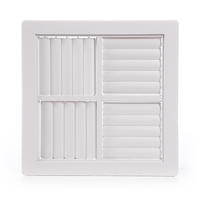 HVAC Plafond carré en plastique ABS blanc monté au plafond Diffuseur à 4 voies pour la ventilation Sortie multidirectionnelle Australie évent