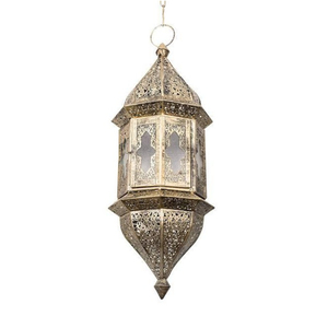 Handmade Moroccan Style Hanging Brass <b>Lantern</b> Gold Finish Metal <b>Candle</b> <b>Holder</b> For Home Decor Wedding & Event Lighting Fixture - Product Image 6