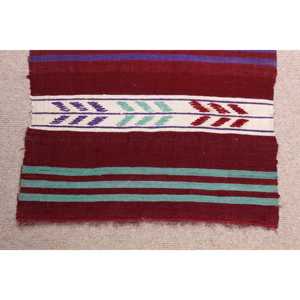 Vintage Turkish Rug 1.7x3.2 ft, Kilim <b>Red</b> Moroccan <b>Wool</b> Rug - Product Image 5