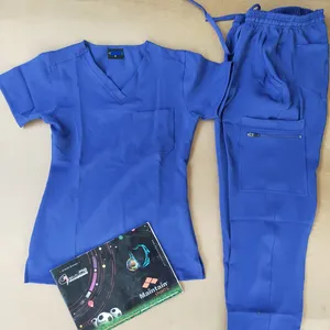 Uniforme d'infirmière extensible 4 voies en Spandex 2022 styles de gommes d'allaitement personnalisées pour femmes avec poches uniforme élégant