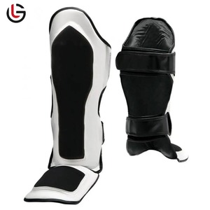สนับแข้งสำหรับผู้ชาย, ที่ป้องกันขาหนังพียูของแท้สายคู่สวมใส่สบาย - Product Image 1