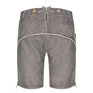 Pantalones cortos de cuero antiguo tradicionales bávaros hechos a medida cuero de cabra genuino Trachten Oktoberfest Lederhosen monos cintura plana - Product Image 4