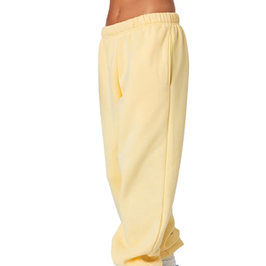 Survêtements d'hiver en molleton 100% coton pour femmes, avec logo personnalisé imprimé, respirants, taille élastique plate, grandes tailles - Product Image 2
