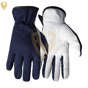 High-quality Long-lasting <b>Cow</b> Grain Leather Nitrile En420 Assembly Gloves Safety Gardening Cotton & Leather Gloves - Product Image 3