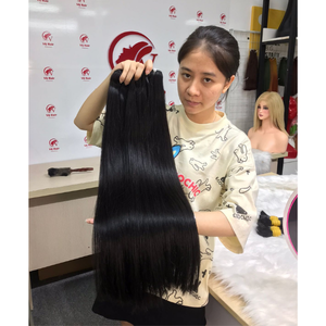 เครื่องทำผม100% แท้แบบเรมี่ธรรมชาติสุดหรูเครื่องทำผมมนุษย์จากเวียดนามแบบคู่สีดำล้วน - Product Image 1