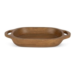 Plateau en bois d'acacia artisanal de haute qualité assiette de service durable pour les mariages Ramadan Diwali Occasions - Product Image 1