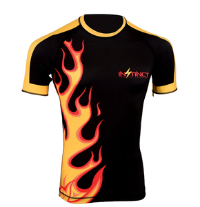 Rashguard MMA Premium pour Homme, Manches Courtes Personnalisées, Vêtement de Fitness Respirant en Polyester Spandex, Imprimé par Sublimation - Product Image 1