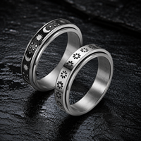 Anillo Giratorio JLM Premium Vintage con Diseño de Flor Celestial para Mujeres y Hombres, Regalo Antiestrés, Anillo de Boda