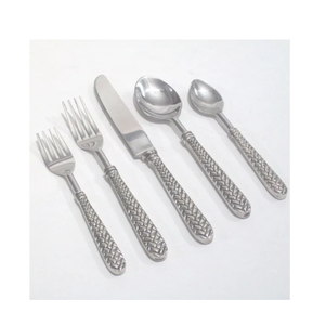 Cuchara de postre de acero inoxidable, juego de cucharas de postre PARA CENA, apto para lavavajillas, diseño de flores martilladas reales, manualidades con mango - Product Image 2