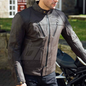 Marque privée Veste d'hiver en cuir de moto sur mesure Veste en cuir de moto quantité minimale de commande bas pour hommes - Product Image 4