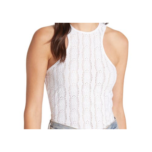 Top da donna Topshop bianco con scollo racerback, in rayon lavorato a maglia traspirante, ideale per la palestra, casual, con scollo quadrato e imbottitura, disponibile anche nella taglia XS - Product Image 2