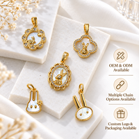 Breloques Lapin en Coquille Blanche Dorée, Pendentifs Animaux Mignons pour la Fabrication de Colliers pour Femmes, Vente en Gros pour Boutiques de Bijoux