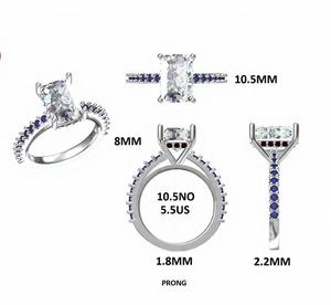 Anillo de Lujo para Mujer Privaa Jewels con Diamante Cultivado en Laboratorio Certificado por IGI de 3.00CT, Corte Cojín Largo, Chapado en Oro Amarillo de 18KT - Product Image 6