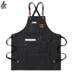 Delantales de cocina impermeables con logo personalizado, poliéster, 100% algodón orgánico, lienzo, para chef - Product Image 2