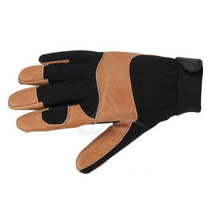 Mechanic Gloves Adjustable Wrist Secure Fit Leather Neoprene Silicone-free for <b>Mechanical</b> and Utility Work - Product Image 4