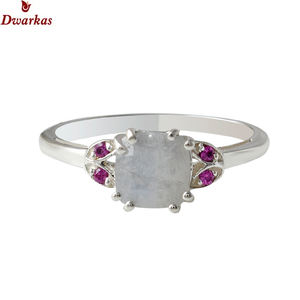 แหวนโกเมนพลอยธรรมชาติเครื่องประดับเงินสเตอร์ลิง925ที่มีการตั้งค่ารูปทรงเรขาคณิตสำหรับสวมใส่ในชีวิตประจำวัน - Product Image 4