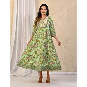 Vestido Casual de Algodón Estampado Pista para Mujer, Estilo Hippie Elegante, Cintura Natural, Transpirable, Largo hasta el Suelo, ODM 5XL - Product Image 6