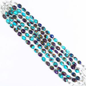 Perles lisses en turquoise bleue Mohave, pierres précieuses en vrac pour la fabrication de bijoux, par un fabricant indien. - Product Image 6