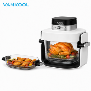 Freidora <span class=keywords><strong>de</strong></span> Aire Híbrida <span class=keywords><strong>de</strong></span> Vidrio <span class=keywords><strong>de</strong></span> 1800W con Parrilla, 7QT, Tazón Visible, Horno Digital sin Aceite, Fácil <span class=keywords><strong>de</strong></span> Limpiar para Cocina Doméstica, Venta al por Mayor OEM - Product Image 1