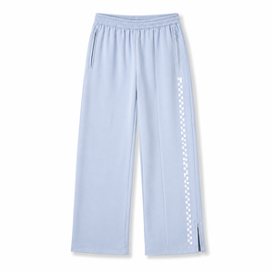 <span class=keywords><strong>Pantaloni</strong></span> da donna a gamba larga <span class=keywords><strong>con</strong></span> elastico in vita, casual, larghi, <span class=keywords><strong>con</strong></span> <span class=keywords><strong>tasche</strong></span> <span class=keywords><strong>con</strong></span> cerniera, striscia laterale a quadri e orlo <span class=keywords><strong>con</strong></span> cerniera - Product Image 3