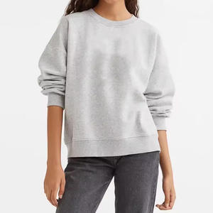 Sudadera en blanco con logotipo personalizado térmico de manga larga de algodón de alta calidad para mujer 2025 - Product Image 3