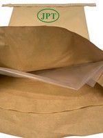 Sacs tissés biodégradables non imprimés en papier kraft brun vierge laminé, avec impression flexographique et scellage supérieur à bec verseur pour produits minéraux