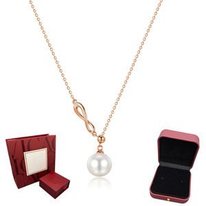 Superventas AU585/18K oro de alta calidad 2-10MM collar de perlas naturales con Zirconia cúbica para joyería fina de boda - Product Image 1