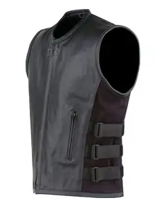 Genuine Cowhide Handmade leather vest for men and women adjustable side straps real lambskin leather vest Naf Engineering Corp