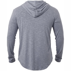 Sudadera con capucha gris para hombre, jersey gris jaspeado, sudadera informal, sudadera con capucha de Pakistán con dobladillo curvo, sudadera deportiva gris, ropa de calle minimalista - Product Image 2
