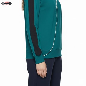Sweat à capuche zippé intégral pour femme en polyester/coton, polaire de haute qualité, coupe oversize, imprimé en relief, motif uni, hiver, 2 pièces devant - Product Image 6