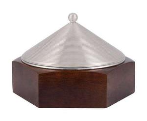 Plat à gratin de luxe en bois et métal arabe, plat à fondue en acier inoxydable avec couvercle, design personnalisable, réchaud alimentaire de table durable - Product Image 1