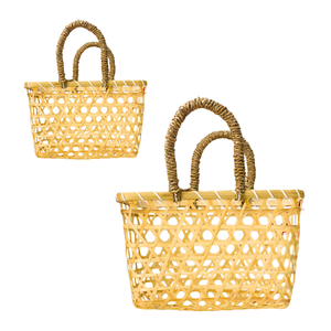 CESTA DE REGALO DE BAMBÚ DE Paja Vietnamita con algas marinas elegante, perfecta para cualquier ocasión cestas de regalo Regalos de embalaje y decoración del hogar - Product Image 1