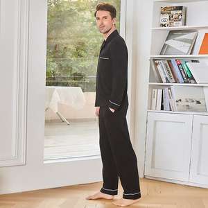 Conjunto de Pijama para Hombre con Botones, Ropa de Dormir Cómoda, Suave y Transpirable, Ropa de Casa Informal, Traje de Noche - Product Image 5