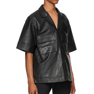 Chemises décontractées de haute qualité pour hommes en cuir véritable avec logo personnalisé Matériau respirant et à séchage rapide - Product Image 3