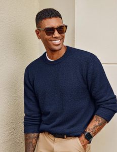 Pull-over à manches longues pour hommes, pull-over à col rond en polaire, polyester/coton, couleur unie, logo personnalisé personnalisable - Product Image 1