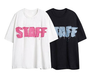 Chemises de haute qualité personnalisées en gros, jersey 100% coton lourd, surdimensionnées, broderie usée, appliqué, t-shirts - Product Image 5