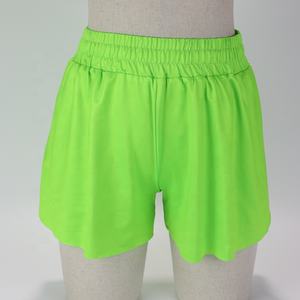 Nouvel arrivage de shorts de yoga pour femmes de grande taille, couleur unie, logo personnalisé, uniformes de sport, tenue d'entraînement, cordon de serrage moyen bon marché - Product Image 5